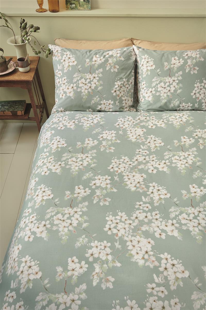 Ariadne at Home Blooming Flowers dekbedovertrek - Blauw Groen