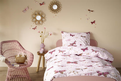 Beddinghouse Kids Butterfly Away dekbedovertrek - Roze