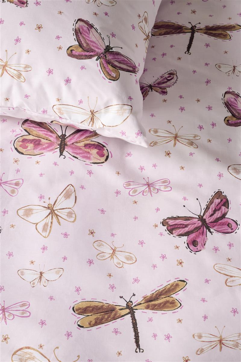 Beddinghouse Kids Butterfly Away dekbedovertrek - Roze