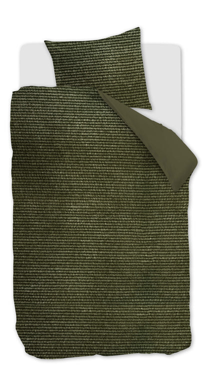 At Home by BeddingHouse Cosy Corduroy dekbedovertrek - Groen