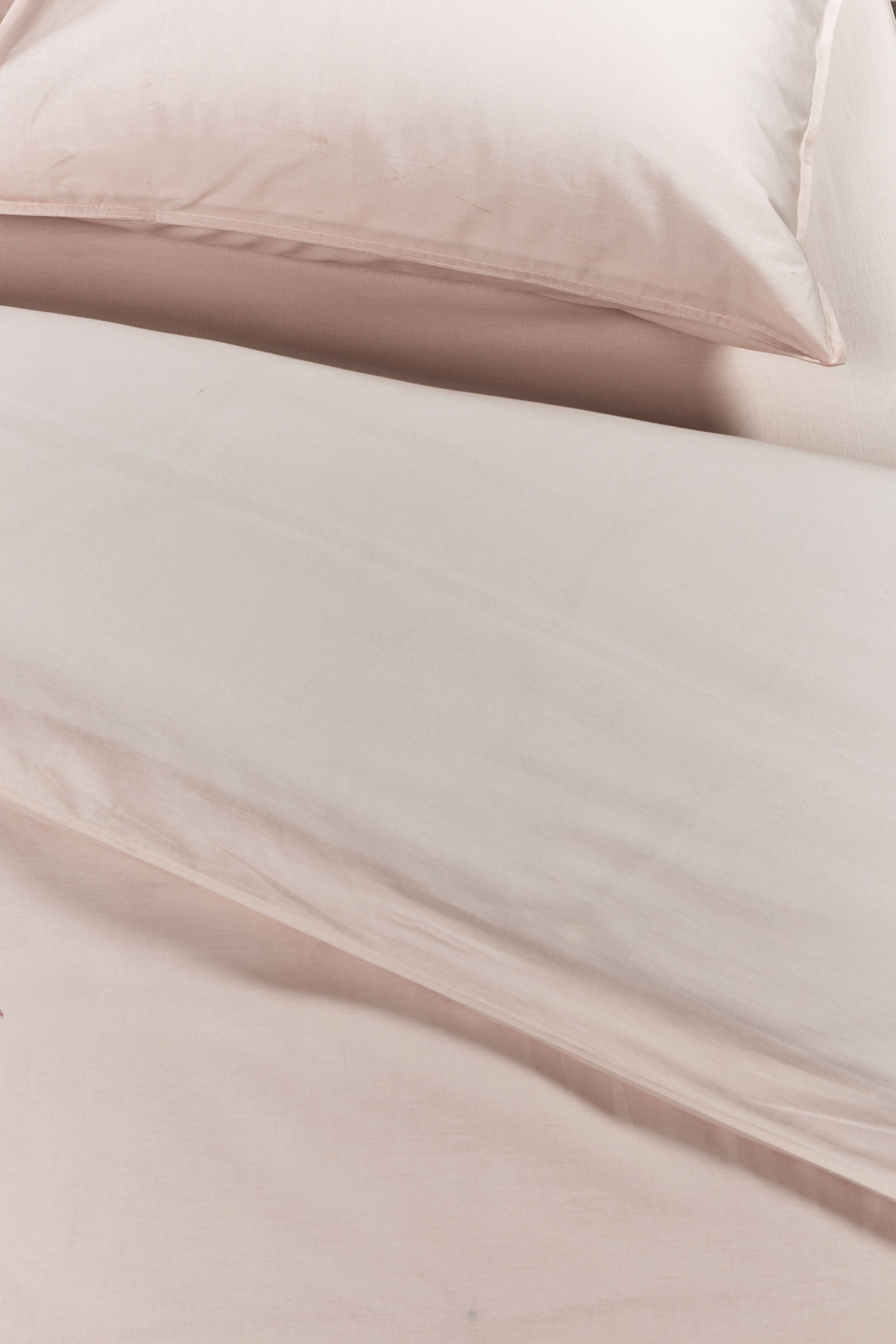 Cotton Uni Dekbedovertrek - Licht roze