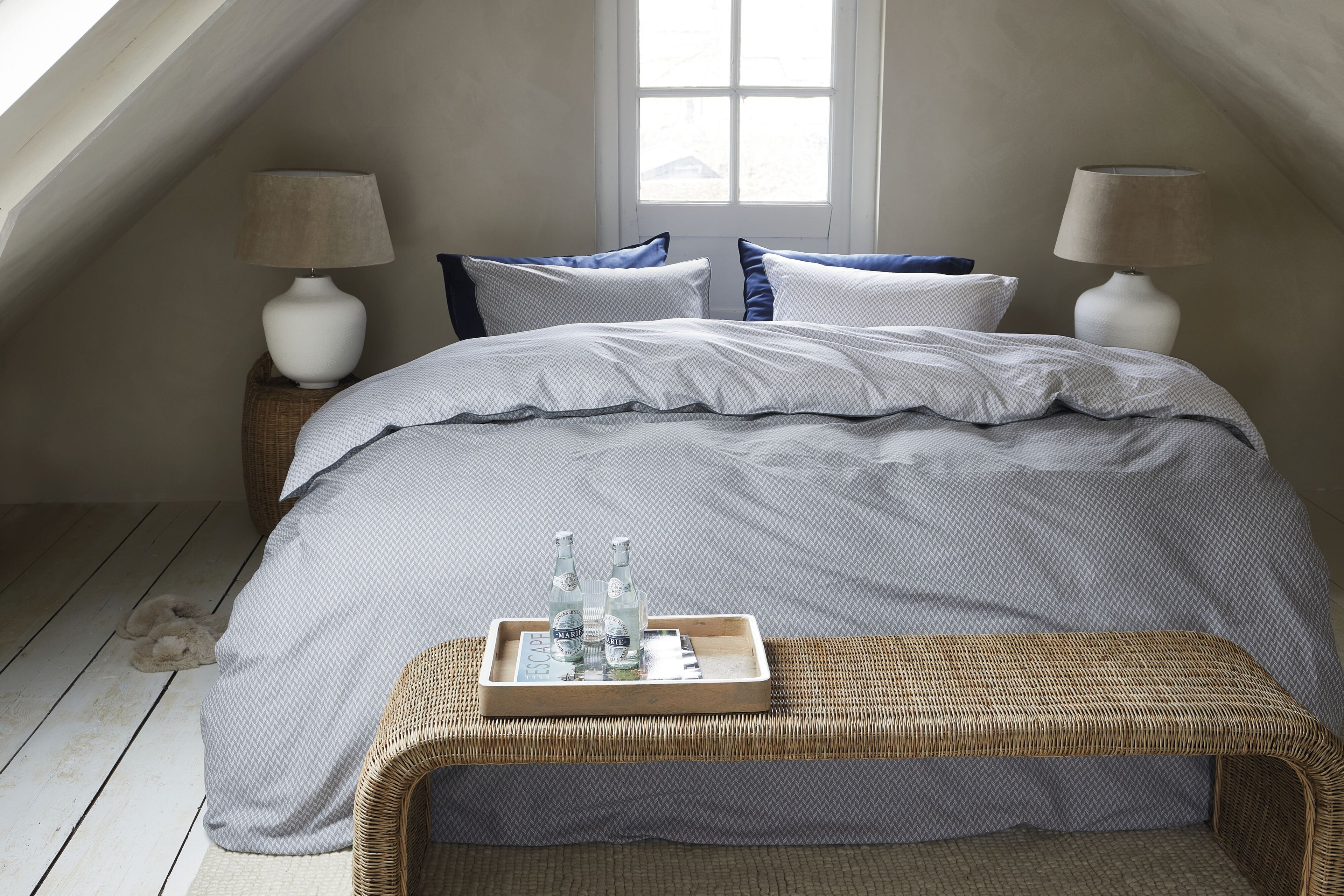 Emery Duvet Cover - Blue-Grey