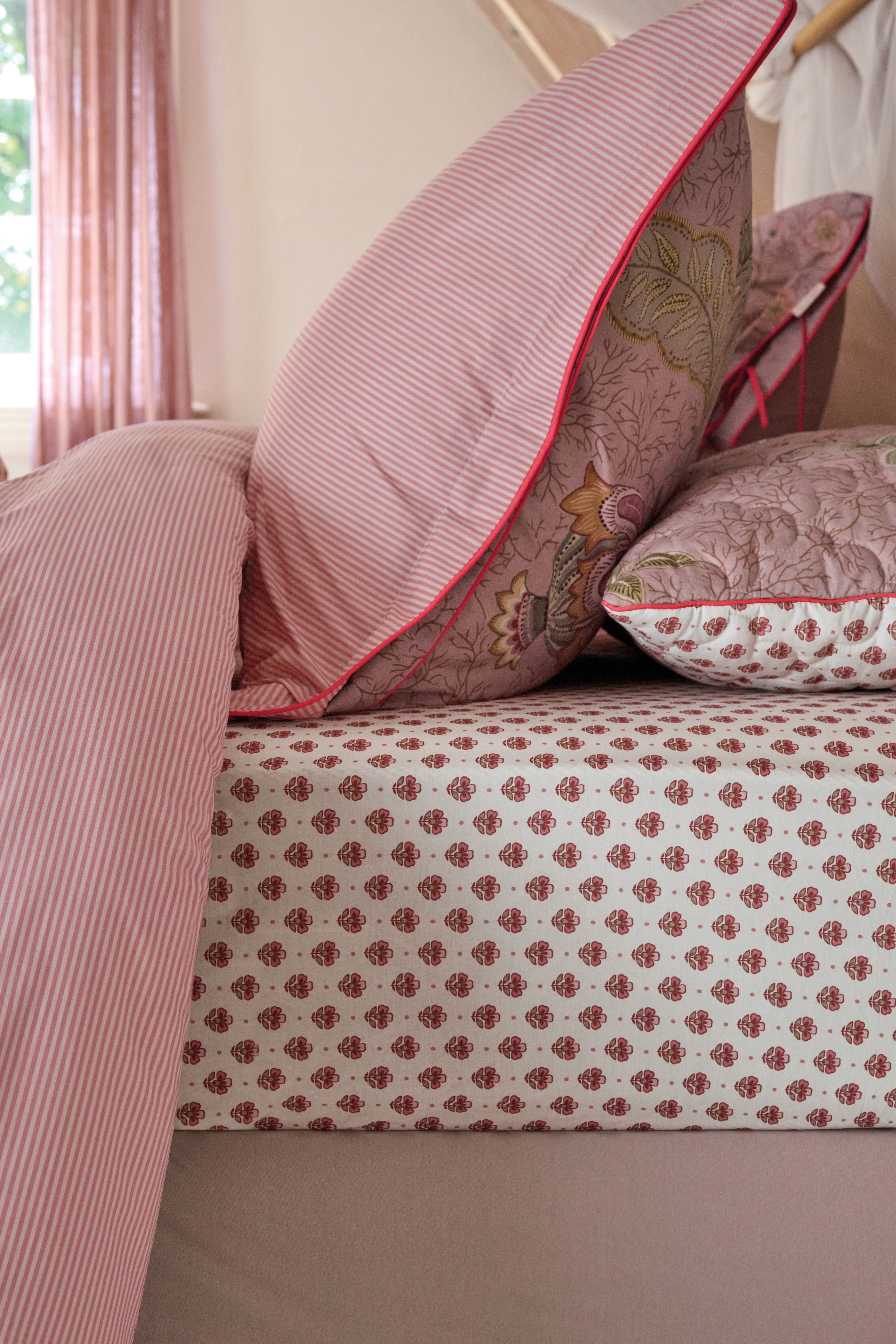 Pip Studio Hoeslaken - katoen - Licht roze