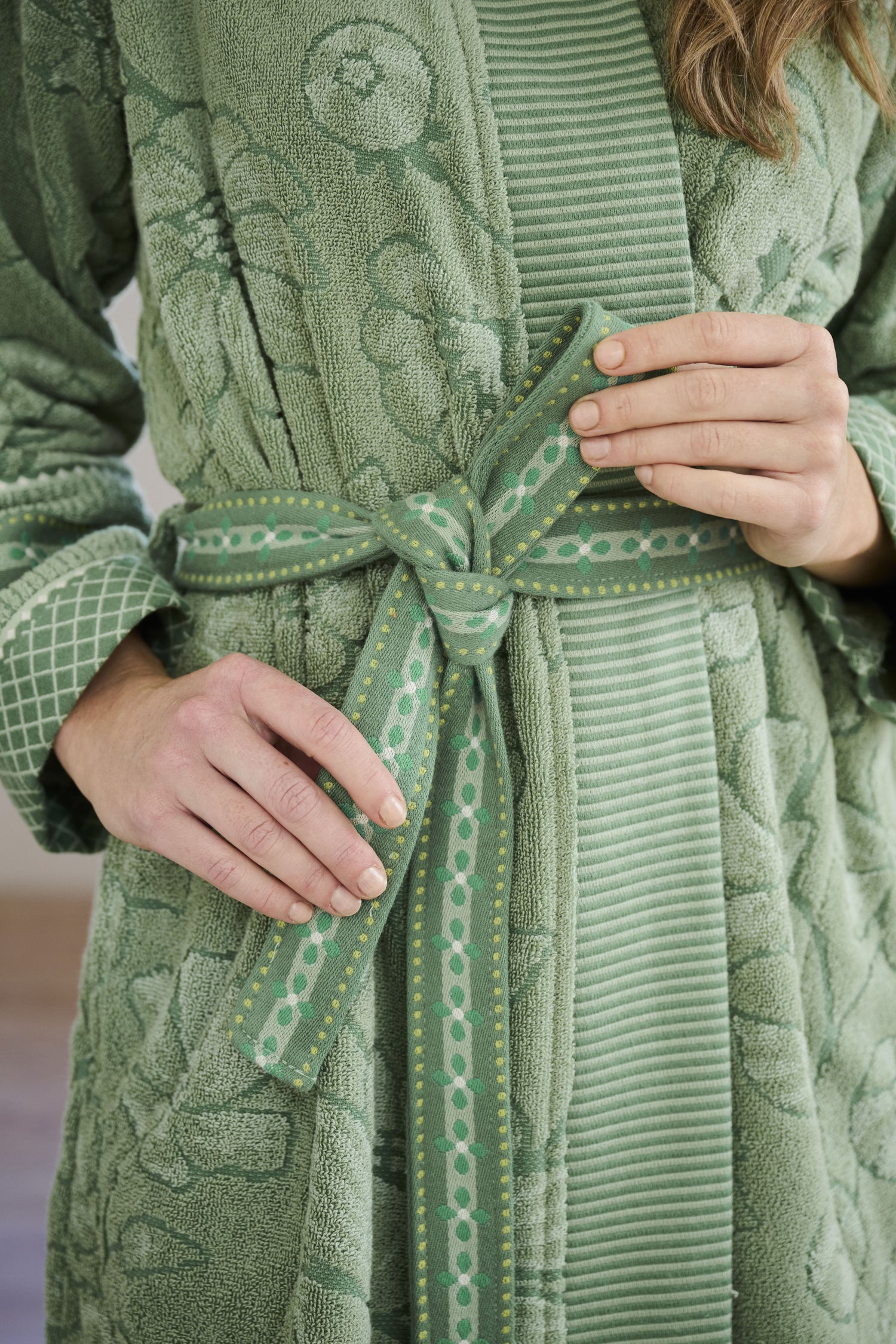 Pip Studio Jasmin Jacquard Bathrobe - Green