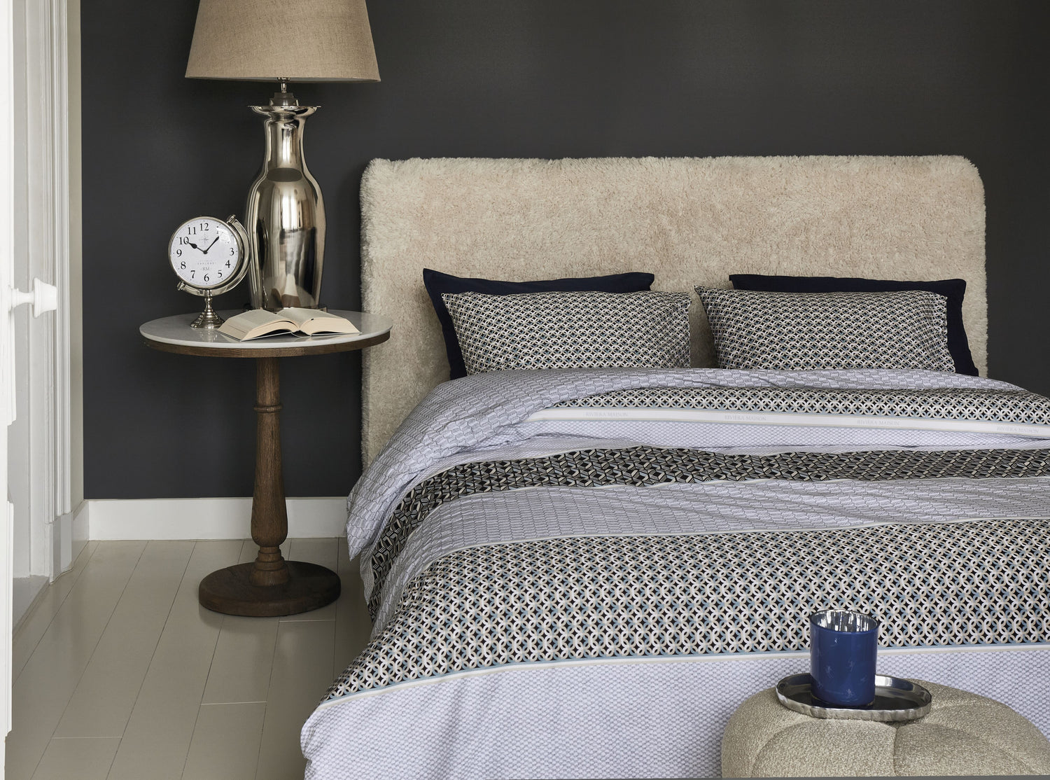 Lawrence Duvet Cover - Blue-Grey