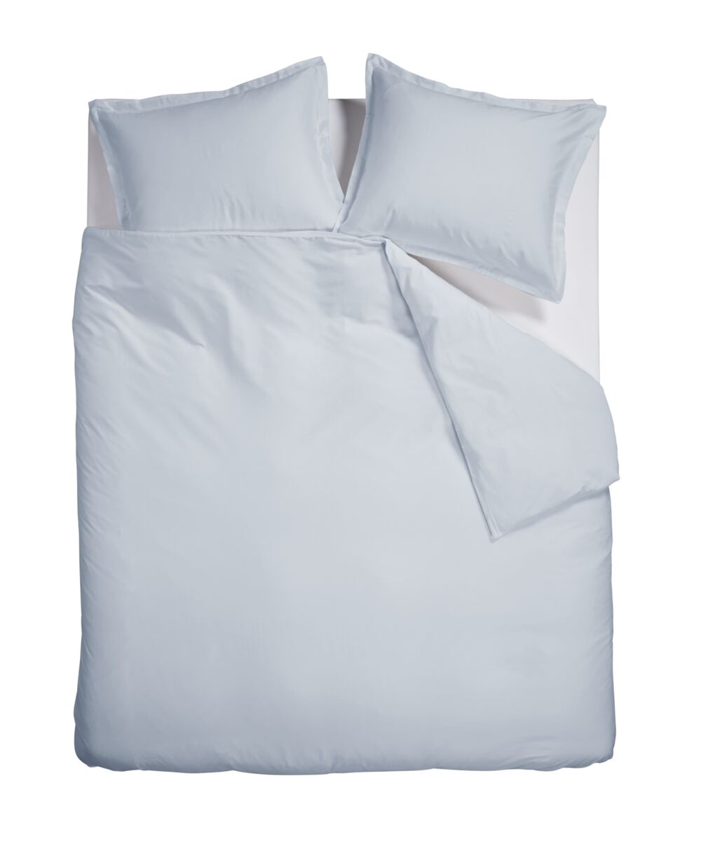 Satin Uni Dekbedovertrek - Licht blauw