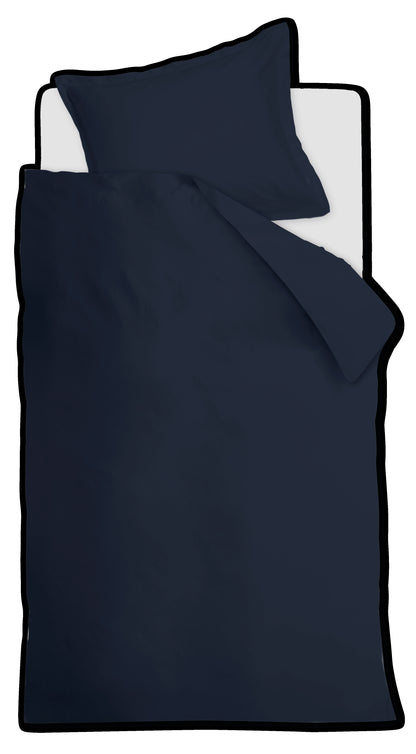 Ambiante Satin Uni dekbedovertrek - Marineblauw