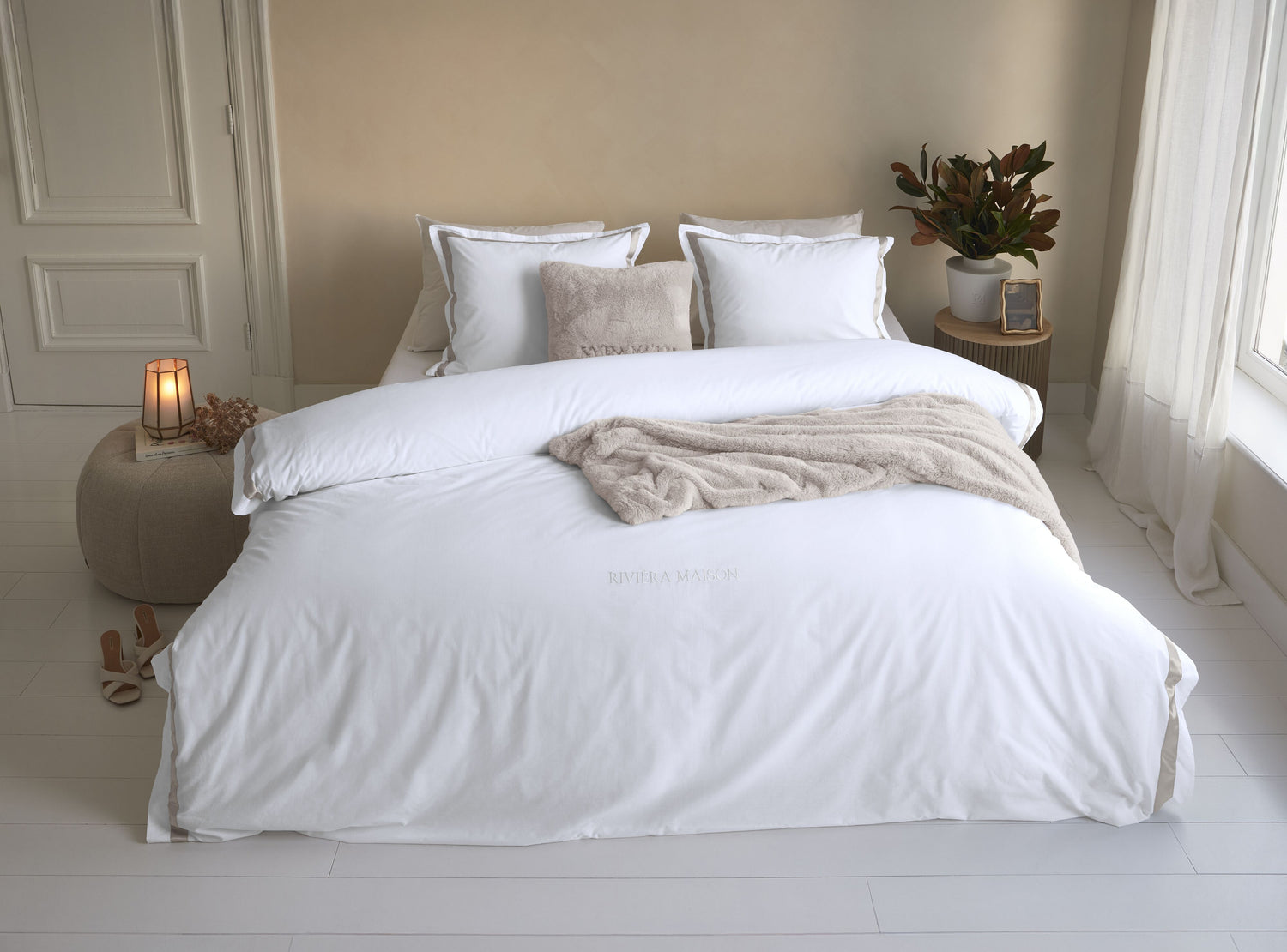 Rivièra Maison Whisper Dekbedovertrek - Wit