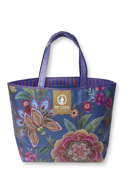 Pip Studio Bombay Beachbag - Strandtas - One size - Donkerblauw