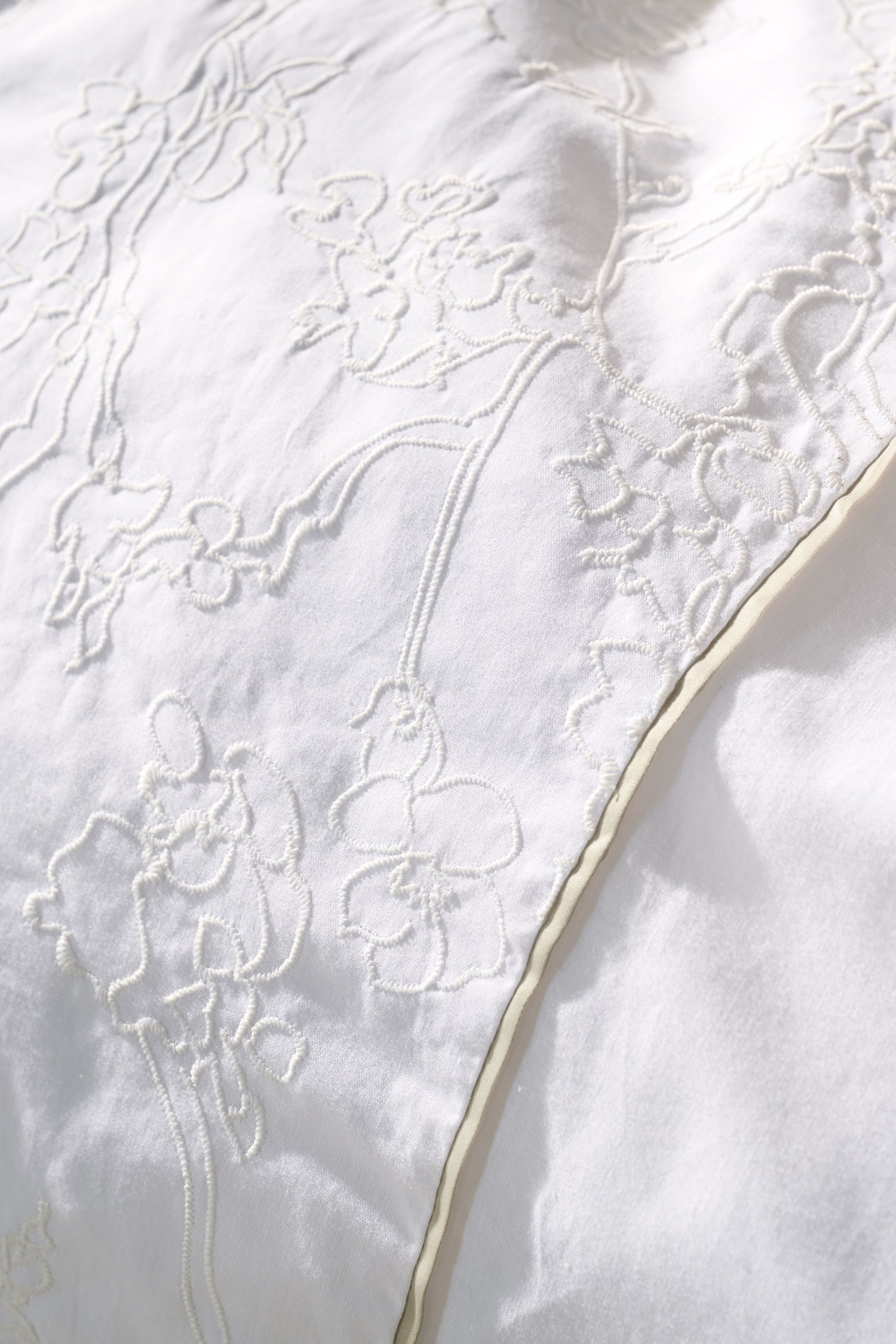 Broderie Fleurie Duvet Cover - White