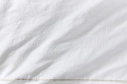 Broderie Fleurie Duvet Cover - White
