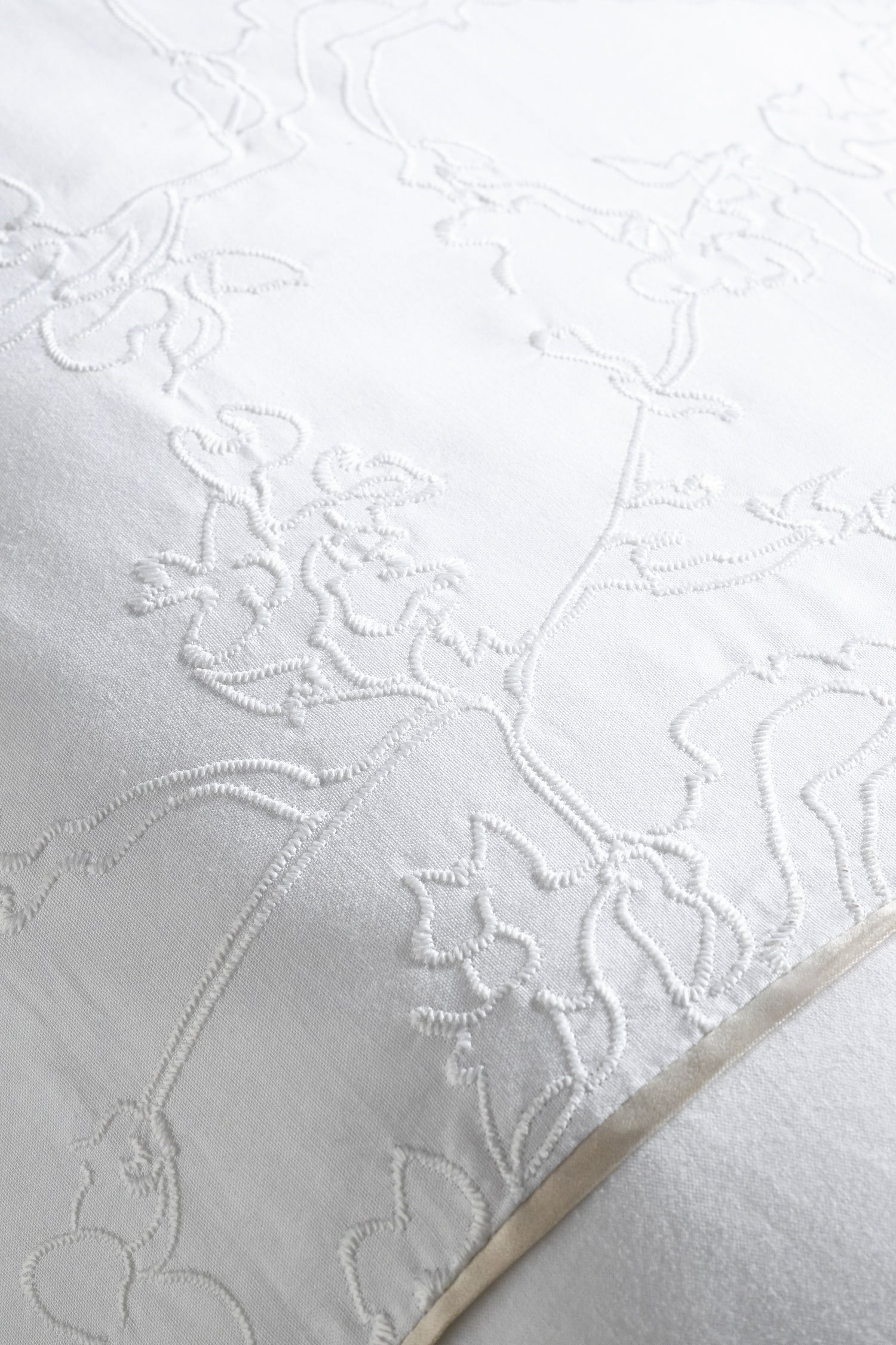 Broderie Fleurie Duvet Cover - White