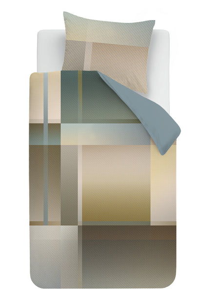 Cuadrado Dekbedovertrek - Blauw Groen