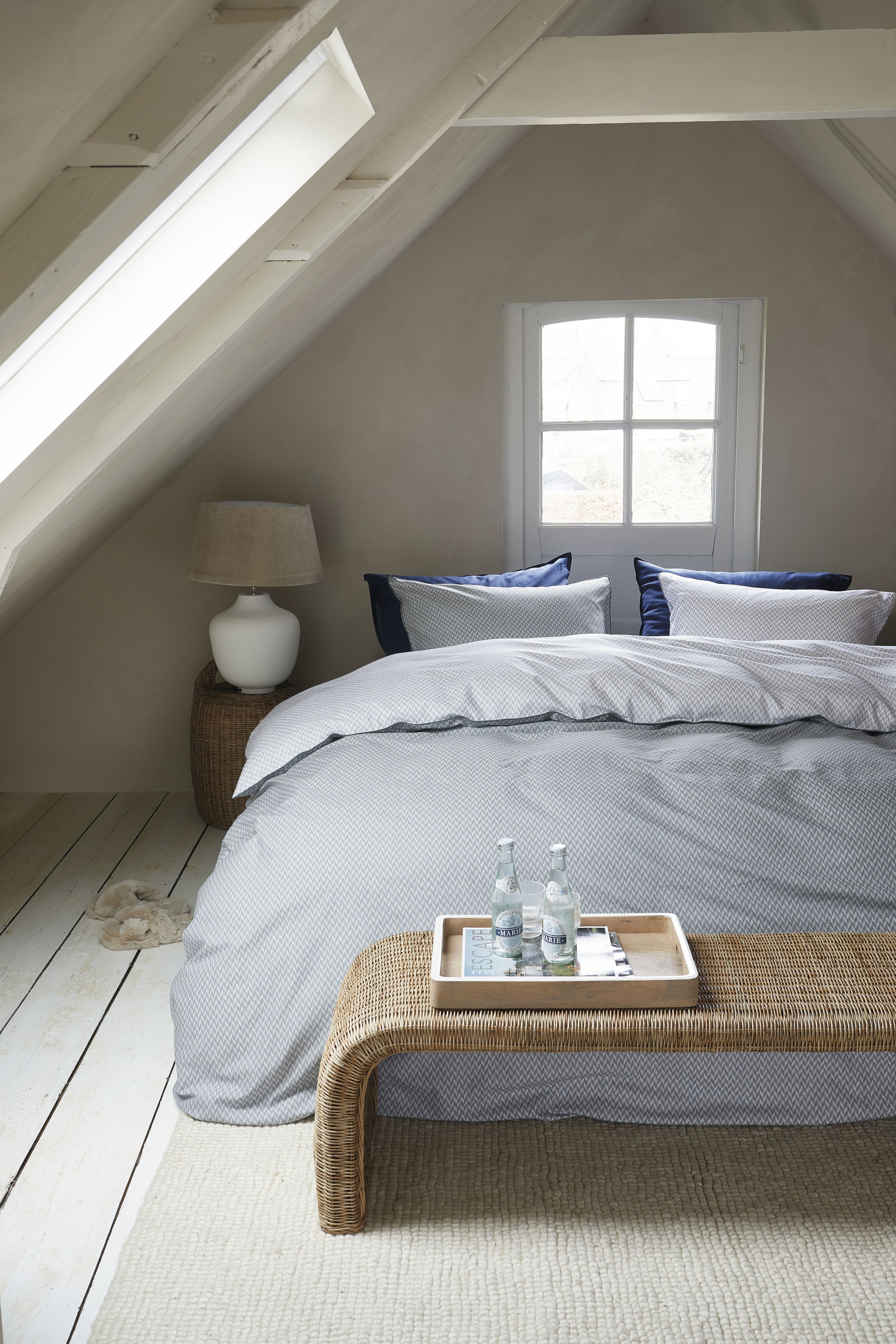 Emery Duvet Cover - Blue-Grey