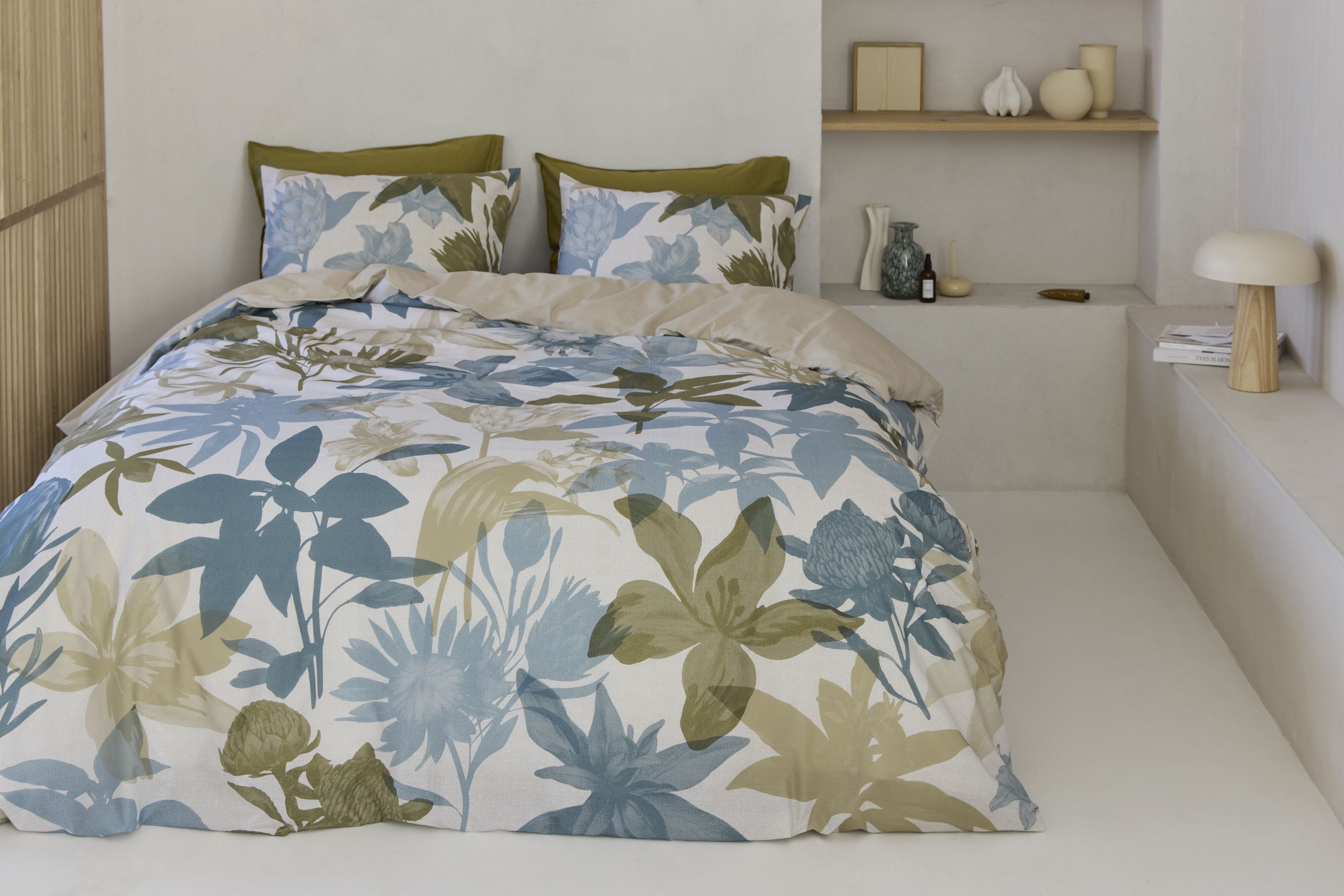 Flori Duvet Cover - Blue
