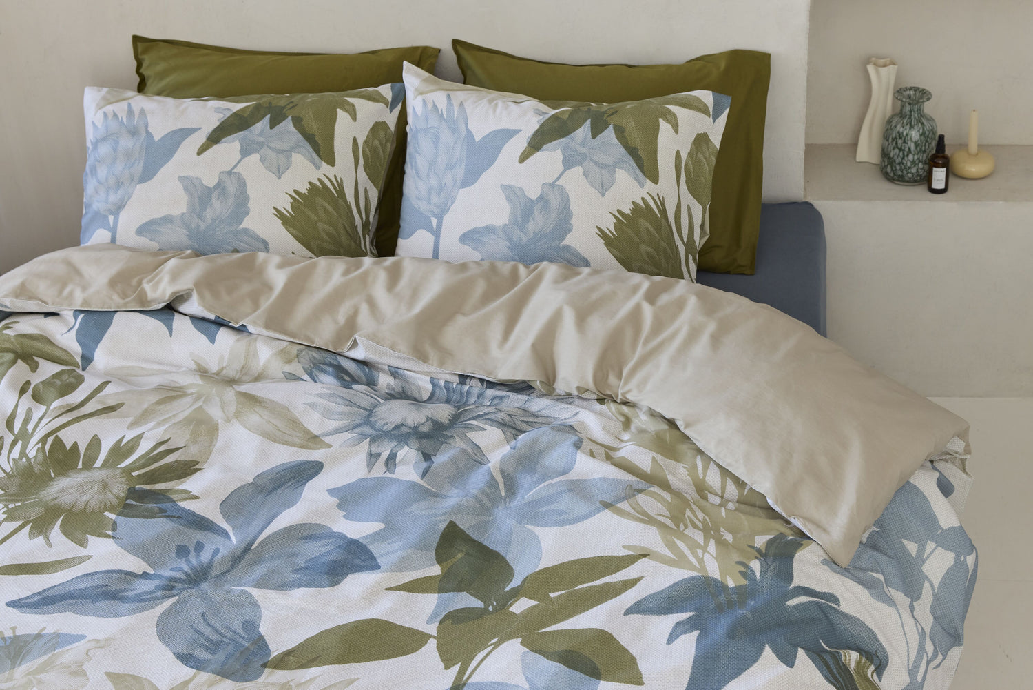 Flori Duvet Cover - Blue