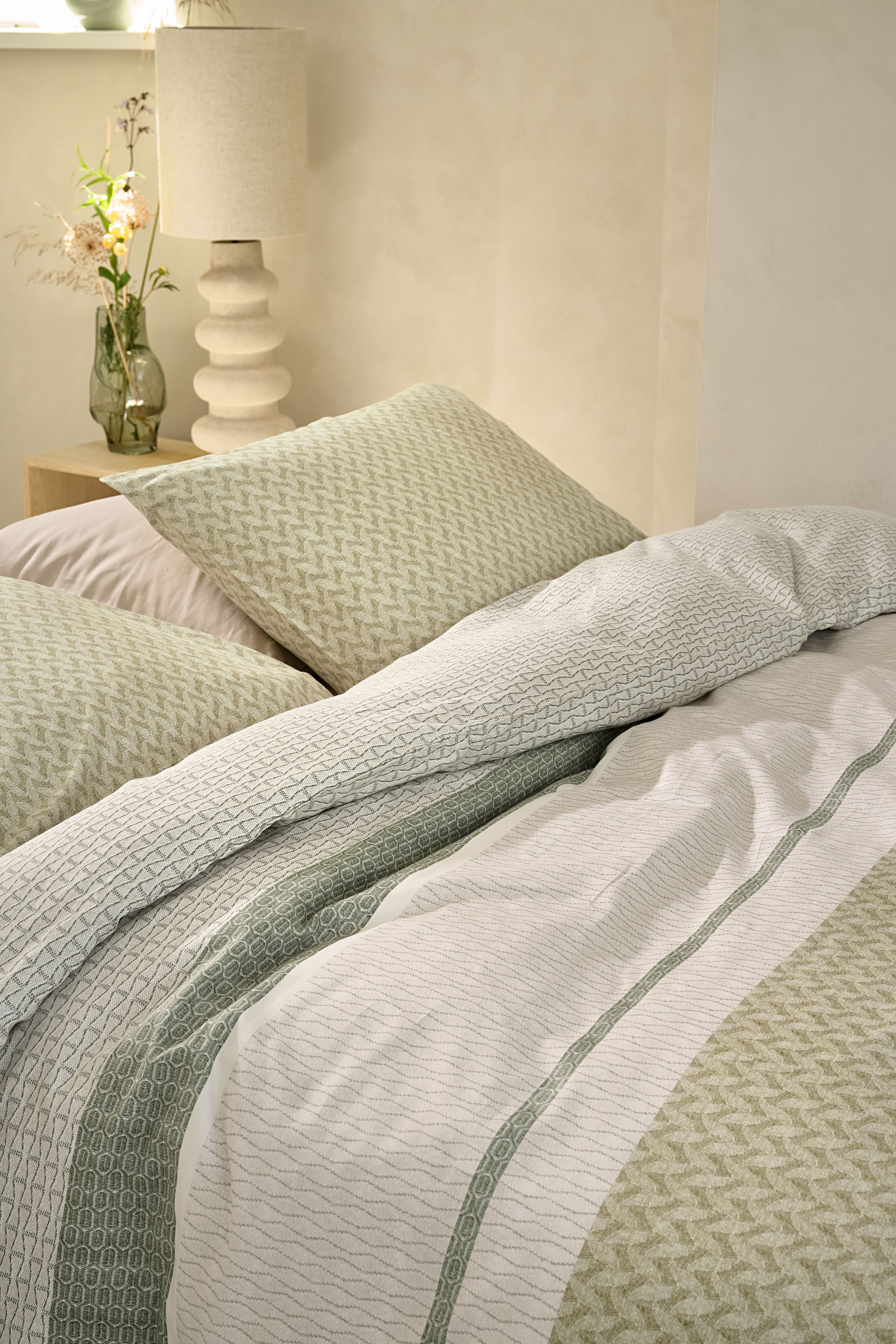 Hilde Duvet Cover - Grey Green