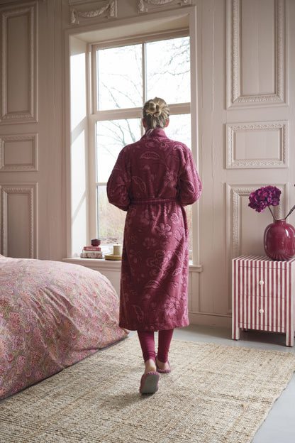 Pip Studio Jasmin Jacquard Bathrobe - Dark Pink