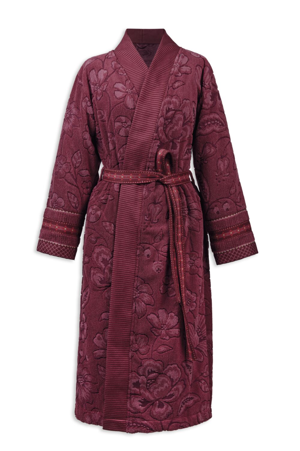 Pip Studio Jasmin Jacquard Bathrobe - Dark Pink