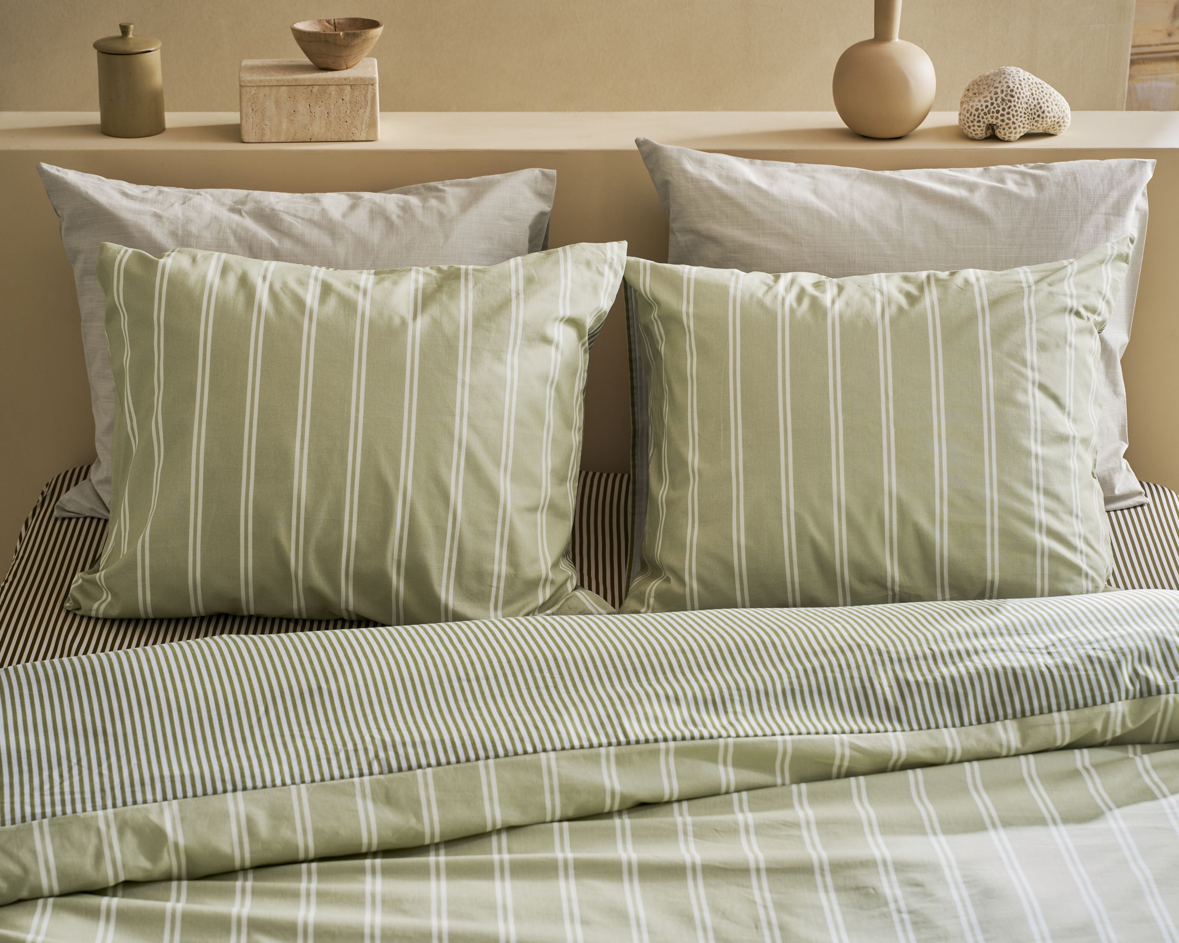 Mini Stripe Duvet Cover - Green