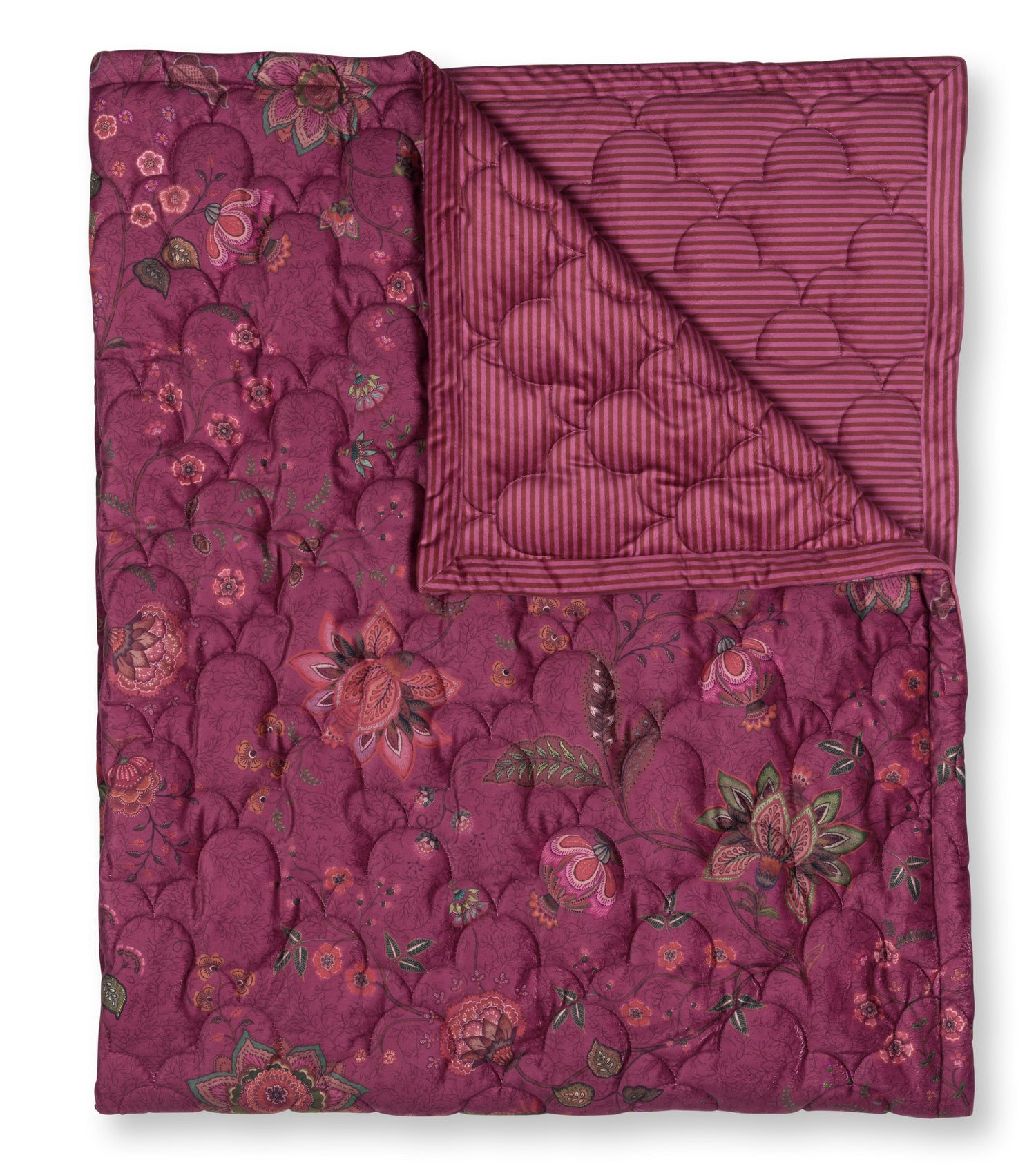 Pip Studio Mumbai Morning Velvet Sprei - Donker roze