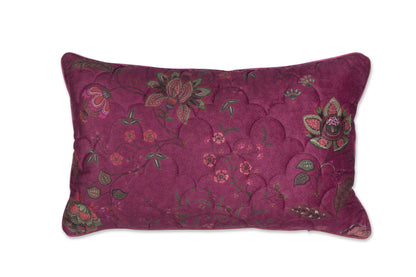 Pip Studio Mumbai Morning Velvet Decoratiekussen - Donker roze