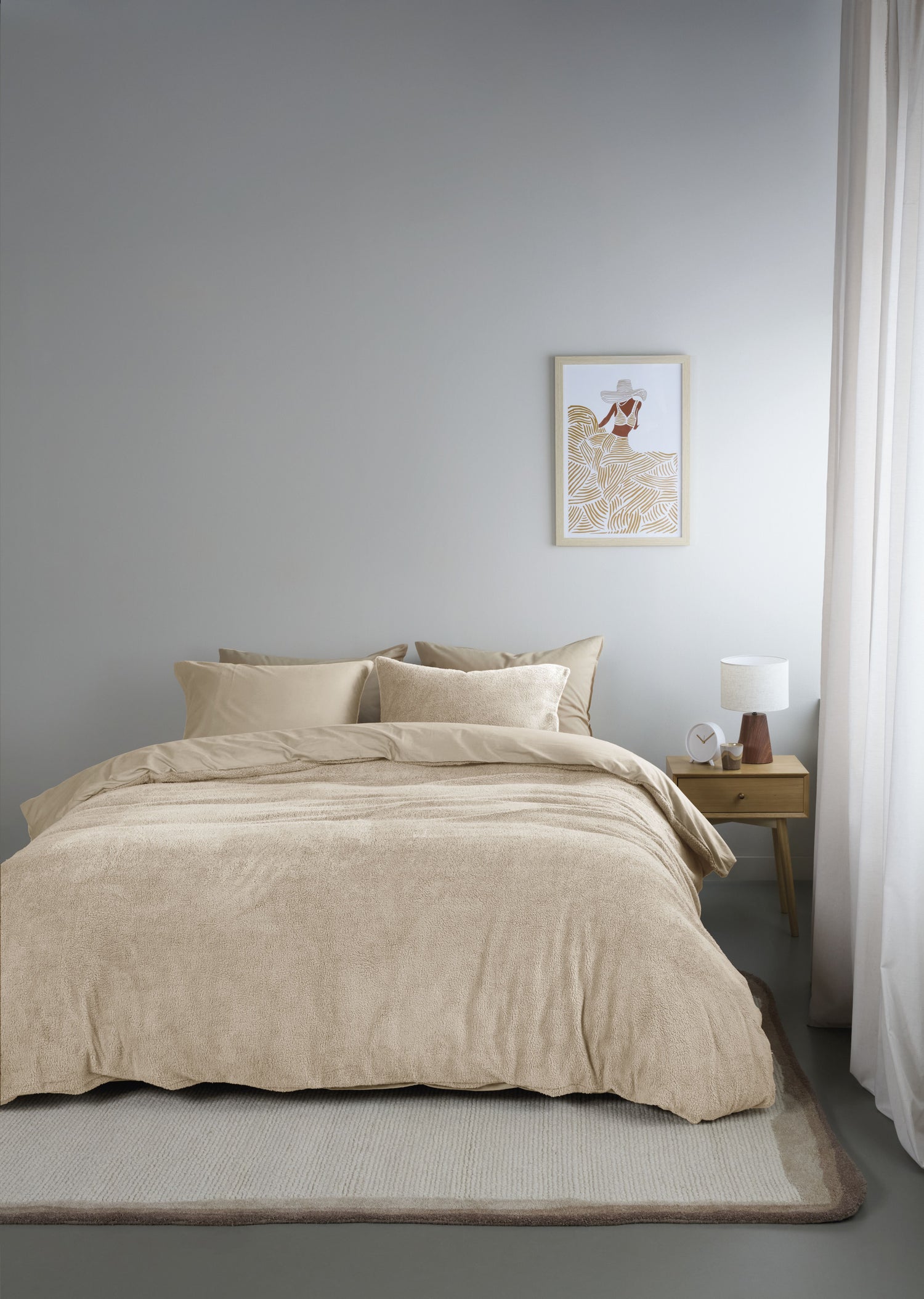 Ambiante Plush Dekbedovertrek - Zand