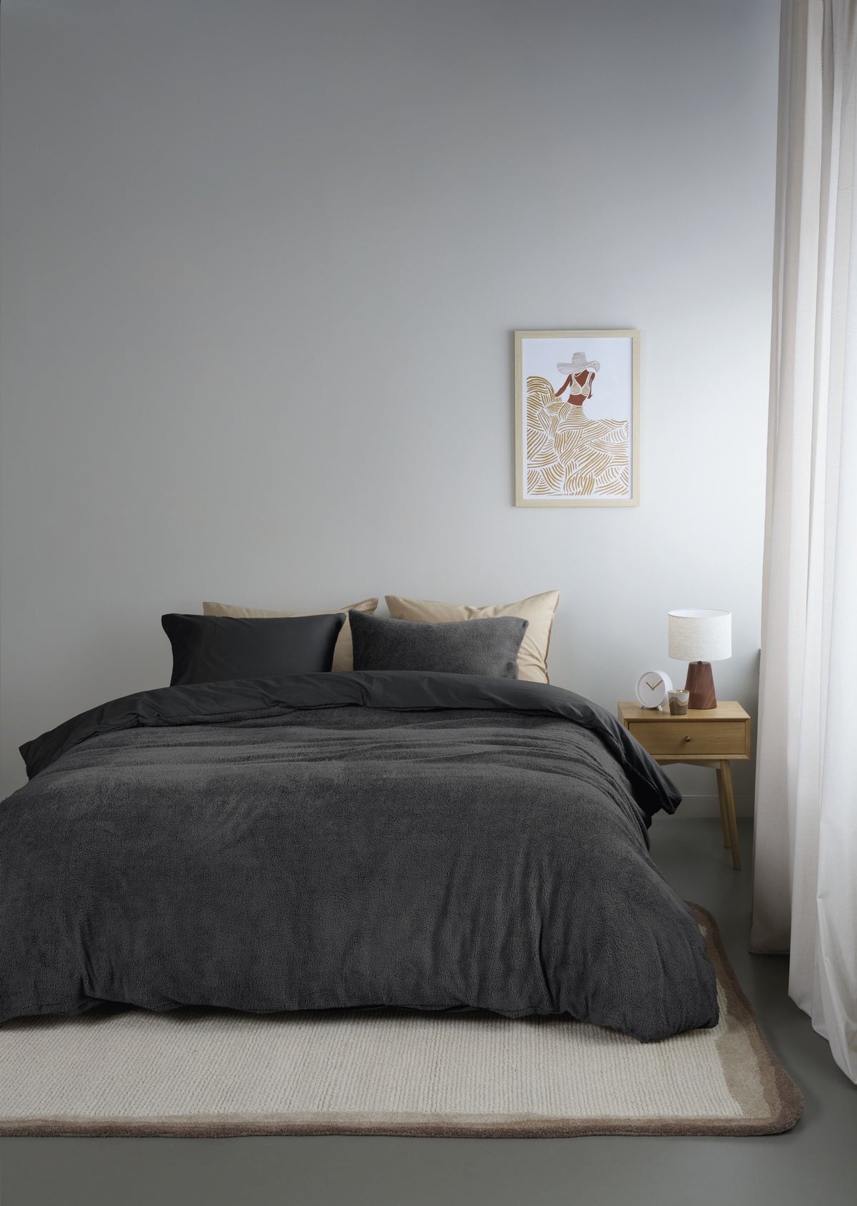 Plush Duvet Cover - Anthracite
