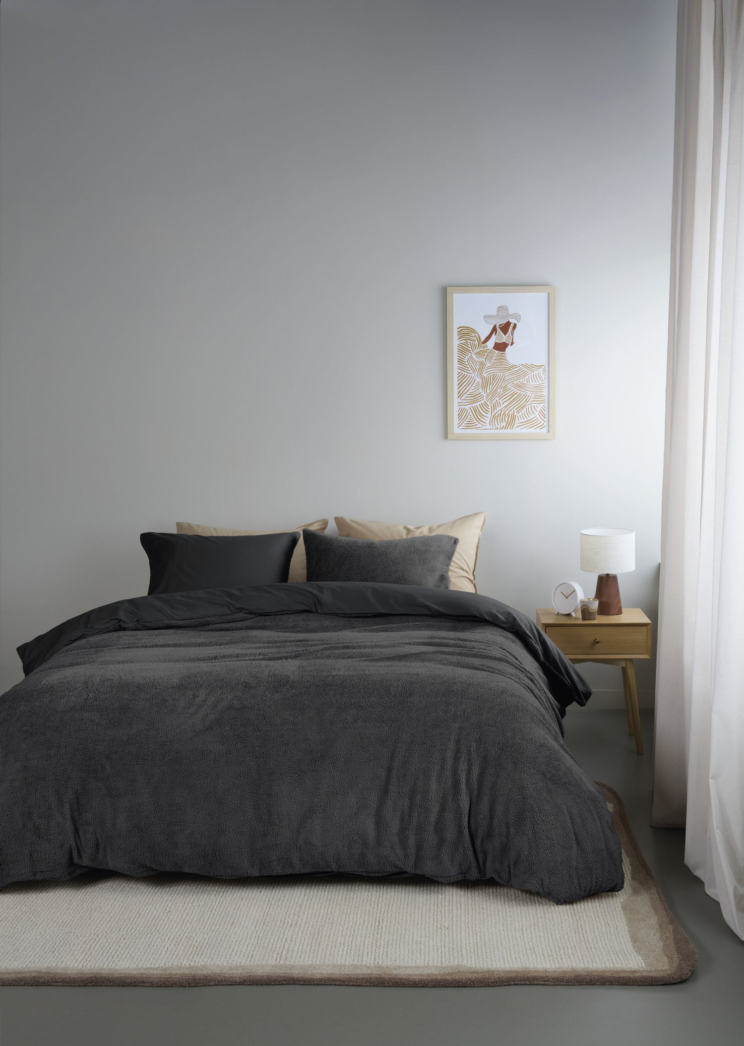 Plush Duvet Cover - Anthracite