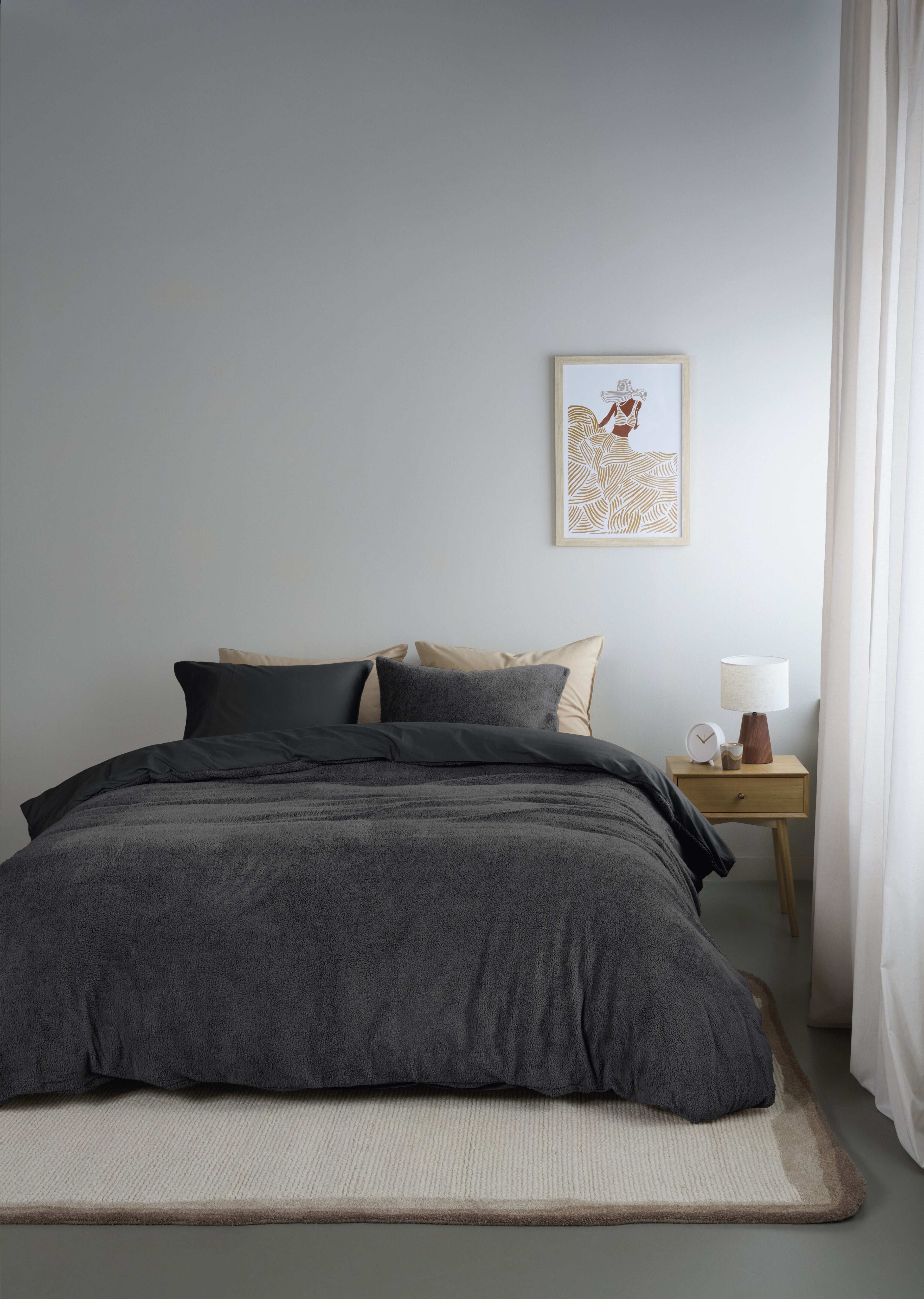 Plush Duvet Cover - Anthracite