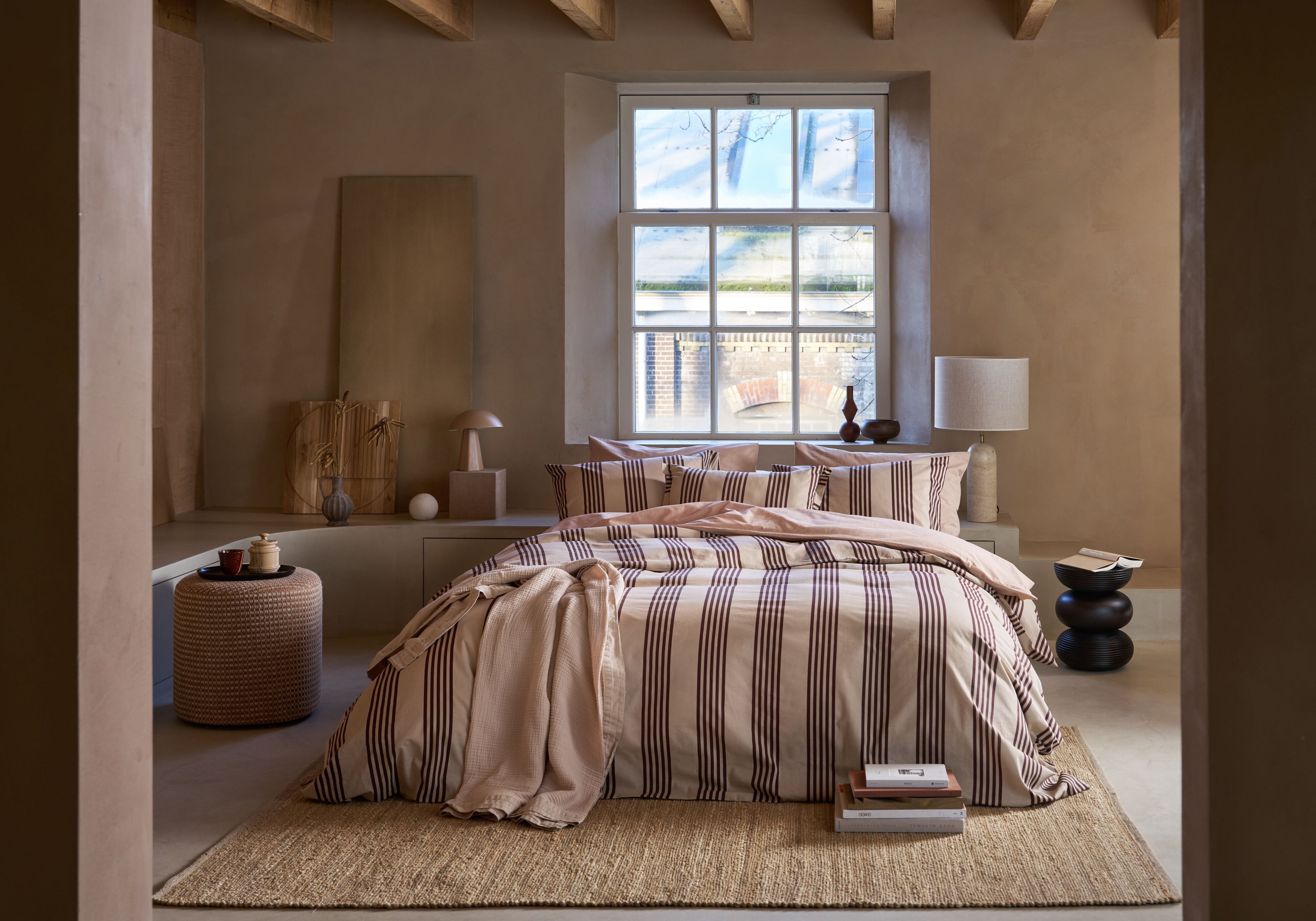 Pure Stripe Dekbedovertrek - Naturel