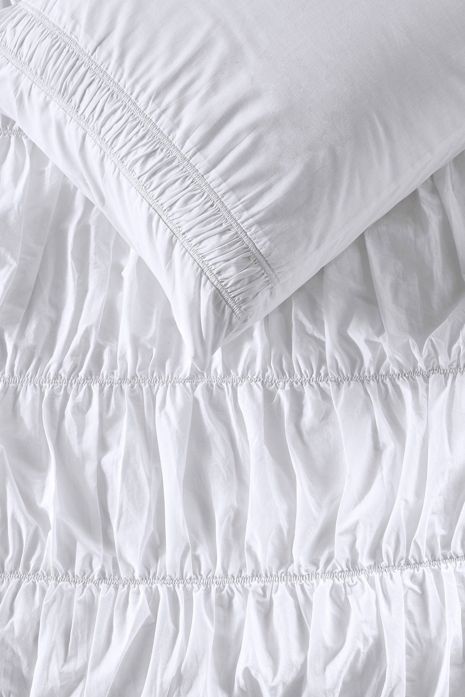 Ruffle Dekbedovertrek - Wit