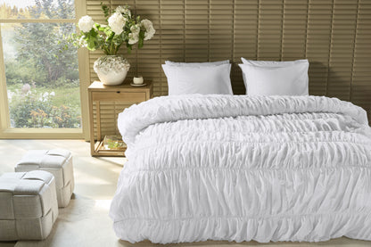 Ruffle Dekbedovertrek - Wit