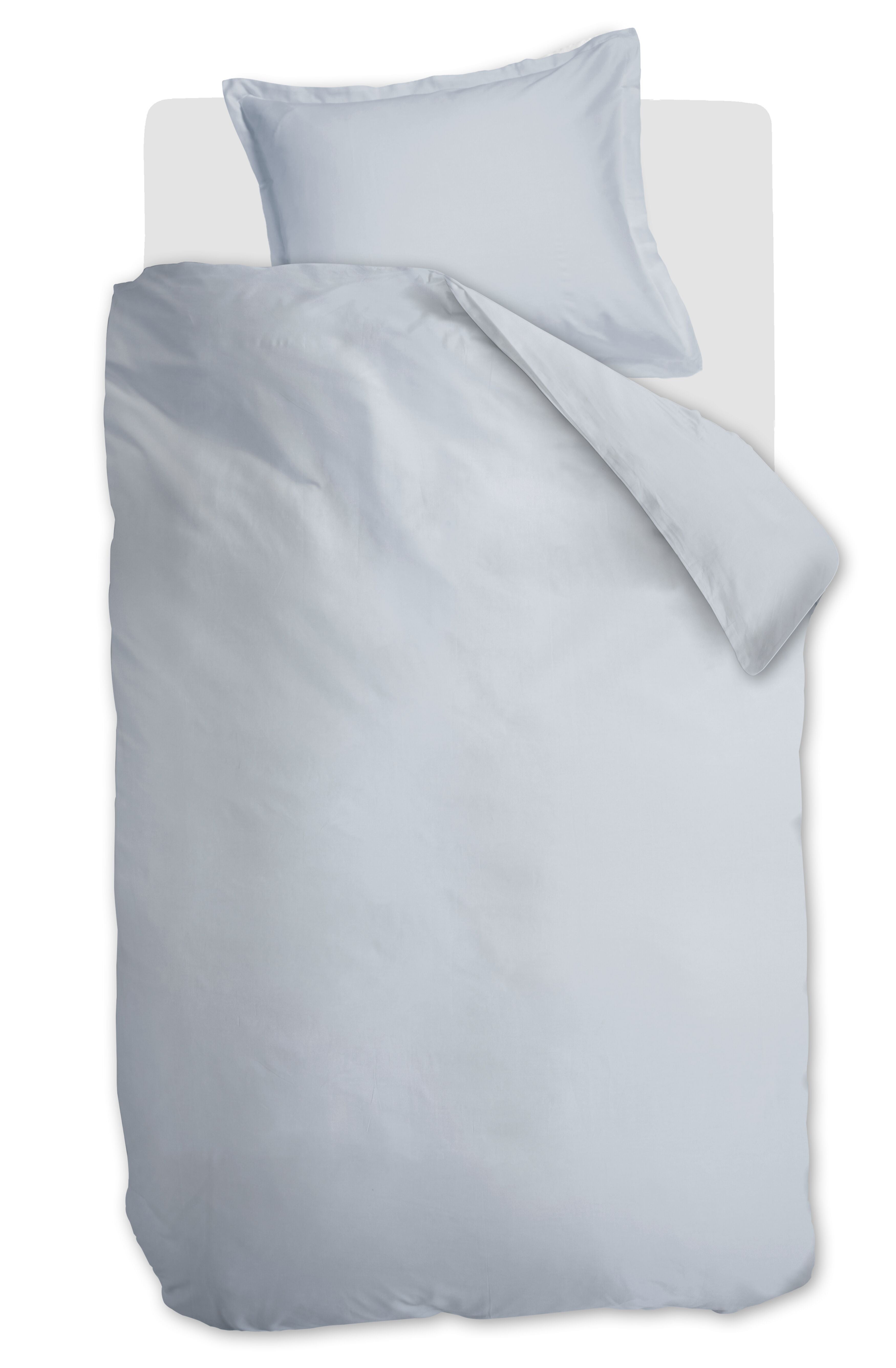 Satin Uni Dekbedovertrek - Licht blauw