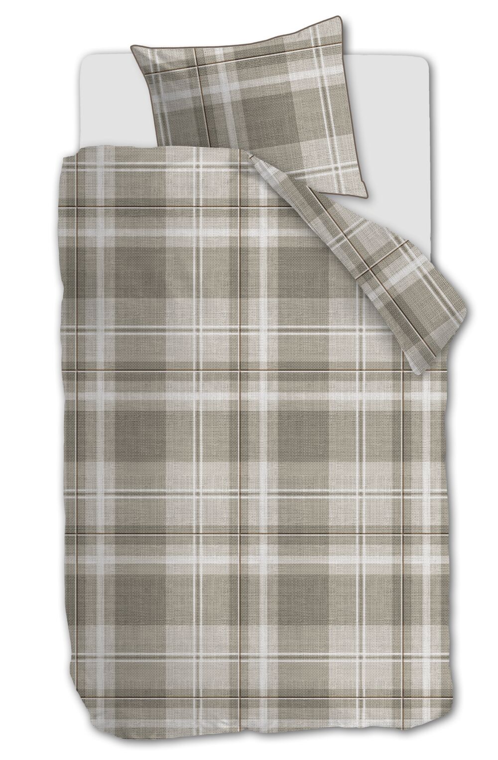 Tartan Check Dekbedovertrek - Zand