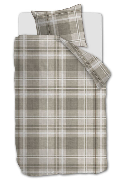 Tartan Check Dekbedovertrek - Zand